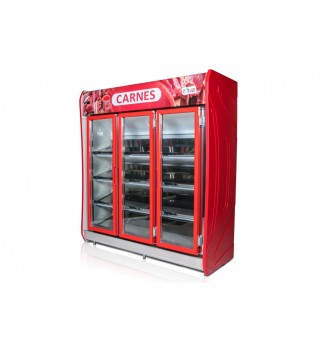 Expositor Refrigerado Auto Serviço Para Carnes Polar 1.90 Maspc 190 3 Portas Vermelho