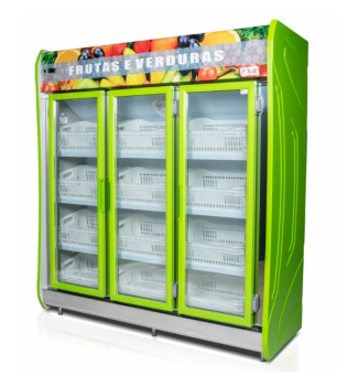 Expositor Refrigerado Auto Serviço Para Frutas E Verduras Polar 1.90m 3 Portas